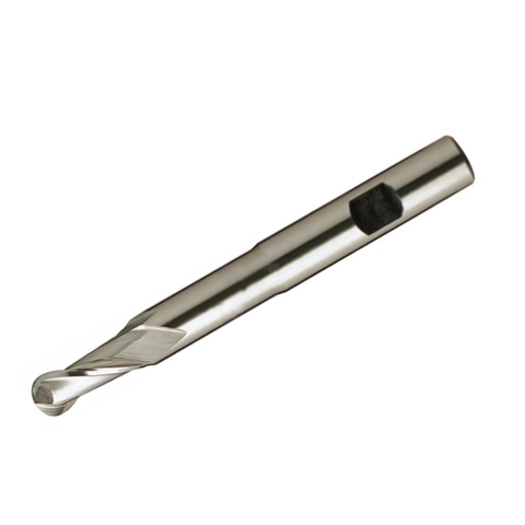 Europa Tools HSS-E End Mill - Uncoated 2 Flute Extra Long Length Ball Nose - 13mm