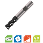 Europa Tools Powder Metal End Mill - 4 Flute Multiple Helix - 12mm