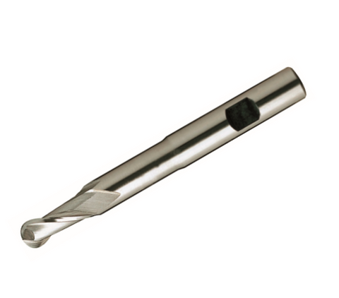 Europa Tools HSS-E End Mill - Uncoated 2 Flute Extra Long Length Ball Nose - 3mm