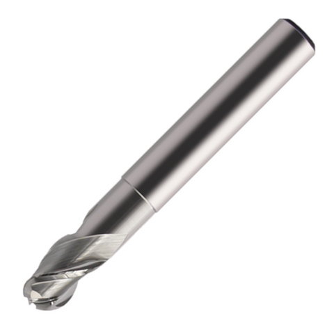 Europa Tools Carbide End Mill 3 Flute - Ball Nose Extended Neck - For Aluminium - ALU XP - 6mm