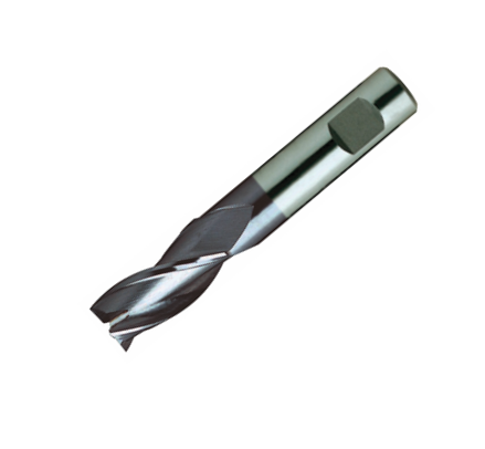 Europa Tools HSS-E End Mill - TiAlN Coated 3 Flute Centre Cutting With Flatted Shank- Short Length Throw Away - 2.5mm