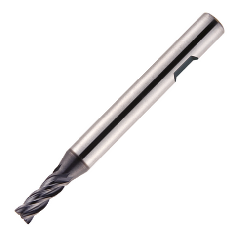 Europa Tools Carbide End Mill 4 Flute - Square Edge - Standard Length - Flatted Shank - HX2 - 12mm