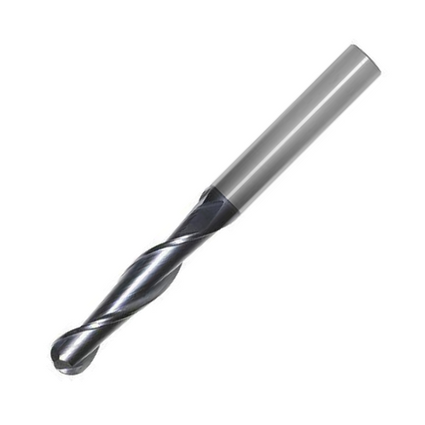 OSG Carbide 2 Flute End Mill Ball Nose TiAlN Coated - Extra Long Length Centre Cutting For General Applications - 10mm