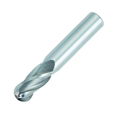 OSG Carbide 4 Flute End Mill Ball Nose - Regular Length Centre Cutting For General Applications - 4mm