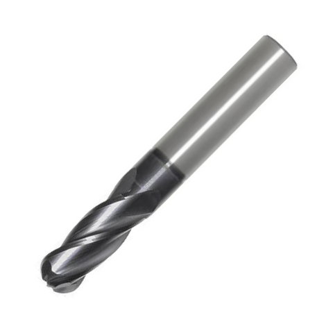 OSG Carbide 4 Flute End Mill Ball Nose TiAlN Coated - Regular Length Centre Cutting For General Applications - 2.5mm