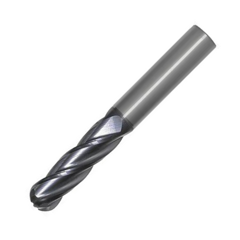 OSG Carbide 4 Flute End Mill Ball Nose TiAlN Coated - Long Length Centre Cutting For General Applications - 14mm