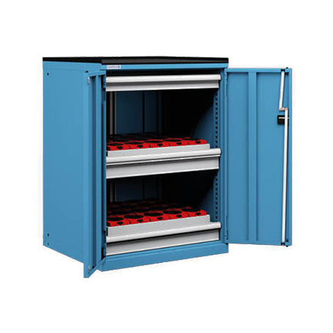 Polstore CNC Storage Cabinet - 3 Drawers - Without Toolholders - Light Blue - 717mm (W) x 748mm (D) x 1020mm (H)