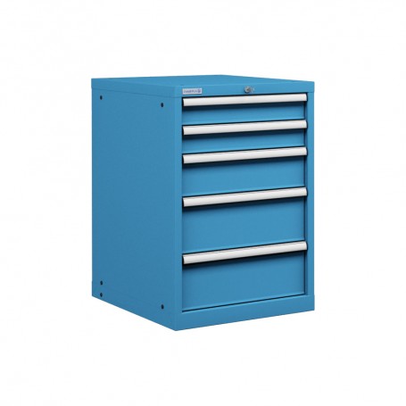 Polstore Cabinet - 5 Drawers 27x36EH - 100% Extension - Light Blue - 564mm(W) x 725mm(D) x 850mm(H)