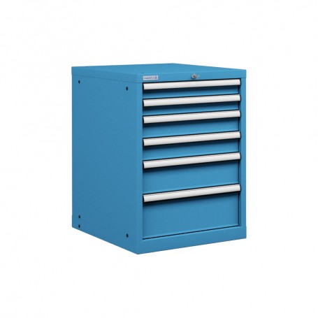 Polstore Cabinet - 6 Drawers 27x36EH - 90% Extension - Light Blue - 564mm(W) x 725mm(D) x 800mm(H)