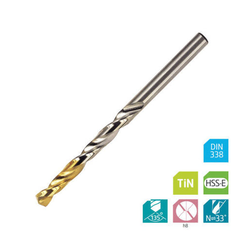 Europa Tools Jobber Drill - Goldex HSS-E TiN Coated -8.9mm