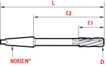 Toolex Reamer - Taper Shank - Spiral Flute - Standard Length - HSS - H5 - 4.86mm