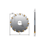 Y.T. Indexable Slitting Saw - 200mm Diameter 2.7mm Width 79.5mm Cutting Depth 20 Teeth