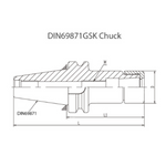 Omega Products DV40 GSK Collet Chuck - GSK06 - DIN69871 - 25,000RPM - G2.5 - 150mm Gauge Length