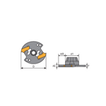 Y.T. Indexable T-Slot Cutter (3T) - Metric - 32mm Diameter 4mm Width 2 Teeth