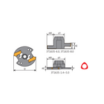 Y.T. Indexable T-Slot Cutter (3T) - Metric - 35mm Diameter 8mm Width 2 Teeth