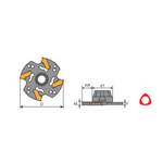 Y.T. Indexable T-Slot Cutter (3T) - Metric - 50mm Diameter 2.5mm Width 4 Teeth