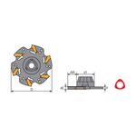 Y.T. Indexable T-Slot Cutter (3T) - Metric - 60mm Diameter 1.5mm Width 6 Teeth