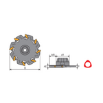 Y.T. Indexable T-Slot Cutter (3T) - Metric - 80mm Diameter 1.5mm Width 8 Teeth