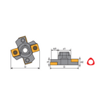 Y.T. Indexable T-Slot Cutter (3TS) - Metric - 50mm Diameter 8mm Width 4 Teeth