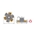 Y.T. Indexable T-Slot Cutter (3TS) - Metric - 80mm Diameter 4mm Width 8 Teeth