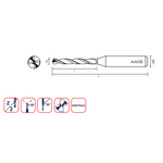 Axis Micro Carbide Drill - Axicoat Medium flute length T3120 (5-8xD) - 2.74 Diameter