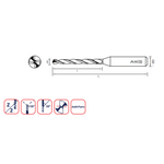 Axis Micro Carbide Drill - Axicoat Long flute length T3130 (8-12xD) - 2.53 Diameter