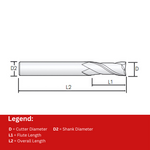 Widin Carbide Square End Mill For Mold & Die - 2 Flute - 0.8mm