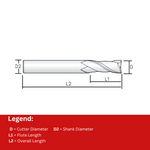 Widin Carbide Square End Mill For Mold & Die - 2 Flute Long Length - 10mm x 35mm