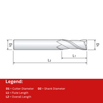 Widin Carbide End Mill - 4 Flute Regular Length Imperial - 1/8