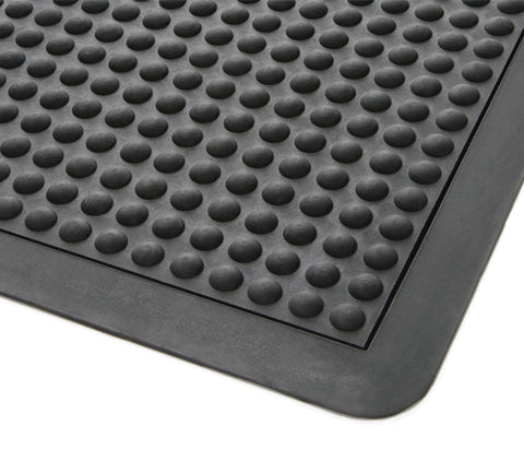 Work Well Mats Versatile Anti-Fatigue Mat - Heavy Duty All Rubber Construction - Ergo-Black - 600x900x14mm (BK/BK)