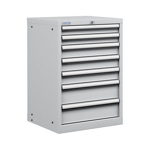 Polstore Cabinet - 7 Drawers 27x27EH - 100% Extension - Light Grey - 564mm(W) x 572mm(D) x 850mm(H)