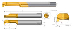 Carmex Carbide Tiny Tool - Full Radius Grooving - MKR - BXC Grade - 5.1mm Minimum Diameter x 1.5mm Groove Width - 15mm Reach