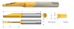 Carmex Carbide Tiny Tool - Deep Face Grooving - MVR - BXC Grade - 12mm Minimum Diameter x 2mm Groove Width x 15mm Groove Depth