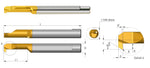 Carmex Carbide Tiny Tools - Back Turning Tool (MXR) - Grade BXC - 3.1mm Min Diameter x 10mm Reach