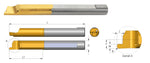 Carmex Carbide Tiny Tool - Full Radius Face Grooving - MZR - BXC Grade - 5mm Minimum Diameter x 1.5mm Groove Width