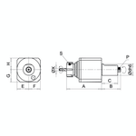 Omega Products Axial Tool Head - Square - DIN5482 - ER32