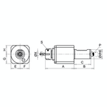 Omega Products ER11 Axial Tool Head - Square - External Nut - DIN5480