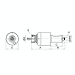 Omega Products ER25 Axial Tool Head - Round - External Nut - DIN5480