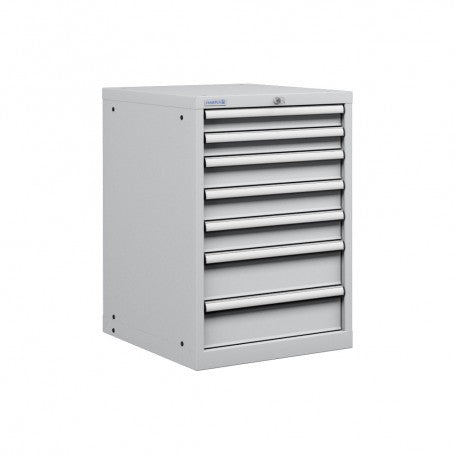 Polstore Cabinet - 7 Drawers 27x36EH - 100% Extension - Light Grey - 564mm(W) x 725mm(D) x 850mm(H)