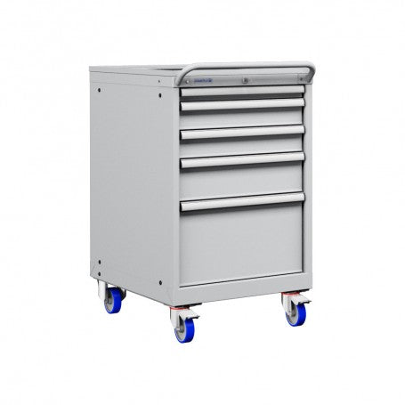 Polstore Mobile Cabinet - 5 Drawers 27x36EH - 90% Extension - Light Grey - 572mm(W) x 780mm(D) x 972mm(H)