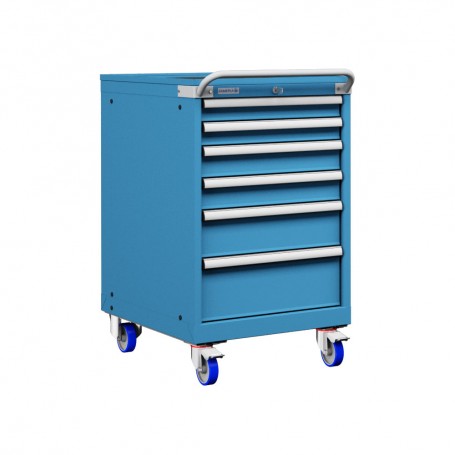 Polstore Mobile Cabinet - 6 Drawers 27x36EH - 100% Extension - Light Blue - 572mm(W) x 780mm(D) x 972mm(H)