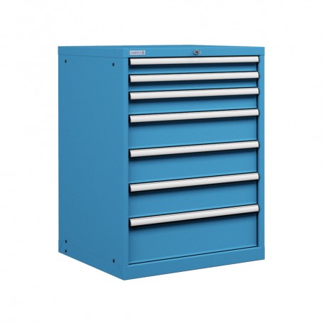 Polstore Cabinets - 7 Drawers 36x36EH - 90% Extension - Light Blue - 717mm(W) x 725mm(D) x 1000mm(H)