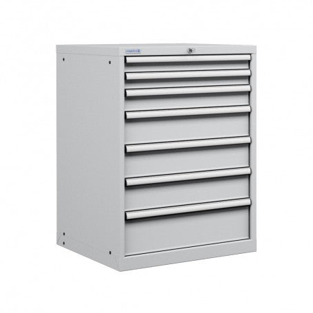 Polstore Cabinets - 7 Drawers 36x36EH - 90% Extension - Light Grey - 717mm(W) x 725mm(D) x 1000mm(H)