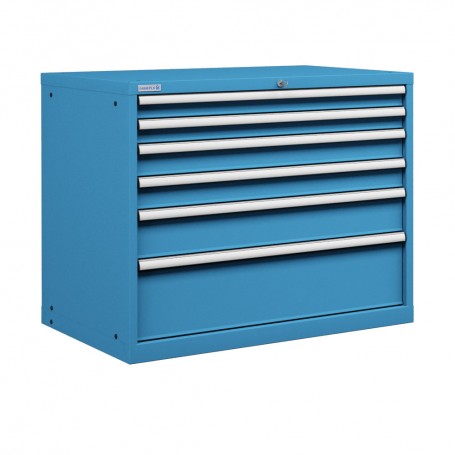 Polstore Cabinet - 6 Drawers 54x36EH - 90% Extension - Light Blue - 1023mm(W) x 725mm(D) x 1000mm(H)