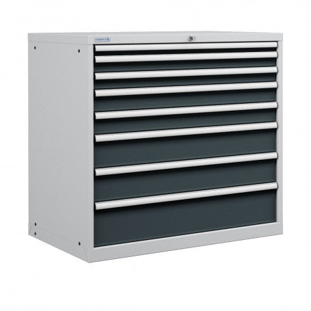 Polstore Cabinet - 8 Drawers 54x36EH - 100% Extension - Light Grey/Dark Grey -1023mm(W) x 725mm(D) x 1000mm(H)