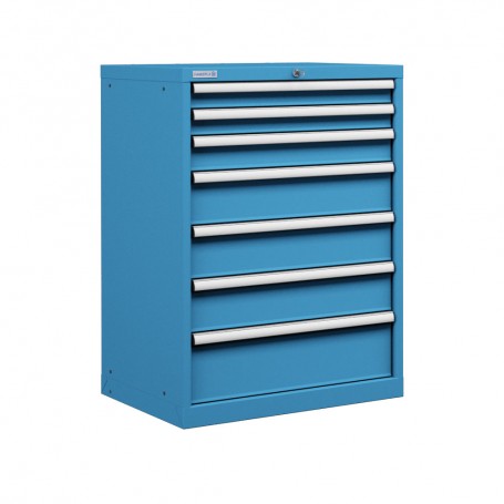 Polstore Cabinets - 7 Drawers 36x27EH - 100% Extension - Light Blue - 717mm(W) x 572mm(D) x 1000mm(H)