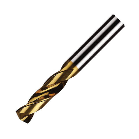 Widin Carbide Stub Drills - TiN Coated - Regular Length Multi-purpose Solid Spiral Drills - 4.9mm