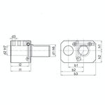 Omega Products VDI40 E8 Double Boring Bar Holder - Left Hand - 40x40