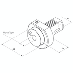 Omega Products VDI30 MT3 Morse Taper Shank Adaptors - Type F1