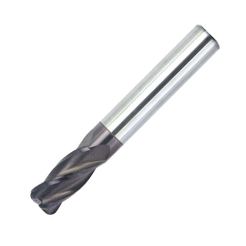 Vortex Carbide End Mill 4 Flute - Standard Flute Length With Radius Edge - 4mm x 0.5mm